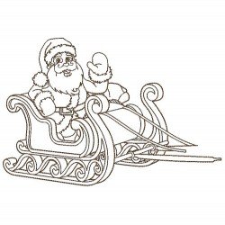 Santa Claus Embroidery Outline Design 88
