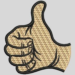Thumbs Up Hand Embroidery Design 65