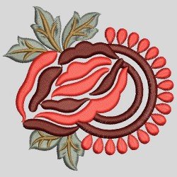 Beautiful Rose Flower Applique Embroidery Design 04