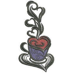 Coffee Cup Machine Embroidery Design 100