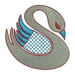 Swans Applique Embroidery Design 142