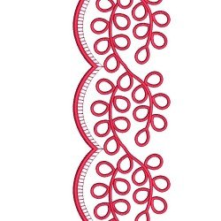 Red Lace Embroidery Border Design 75