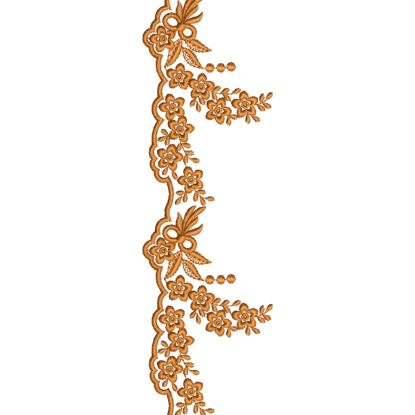 Indian Florals and Spirals Border Embroidery Design_124