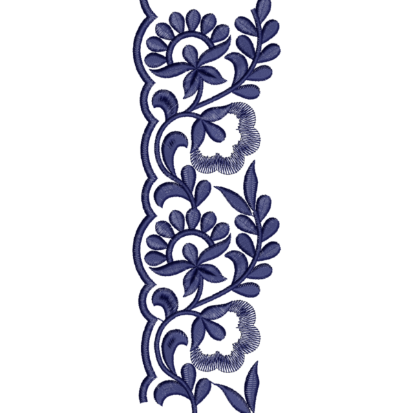 Floral and Leaf Saree & Kurti Embroidery Border Design_126