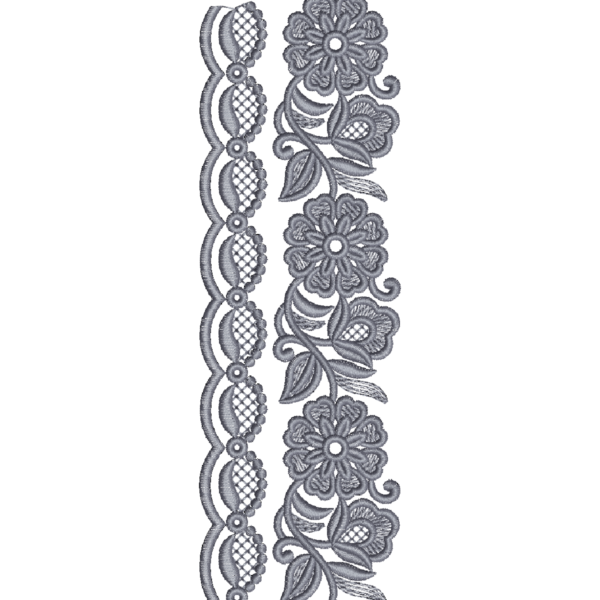 Enchanting Floral Continuous Saree Border Embroidery Design_139