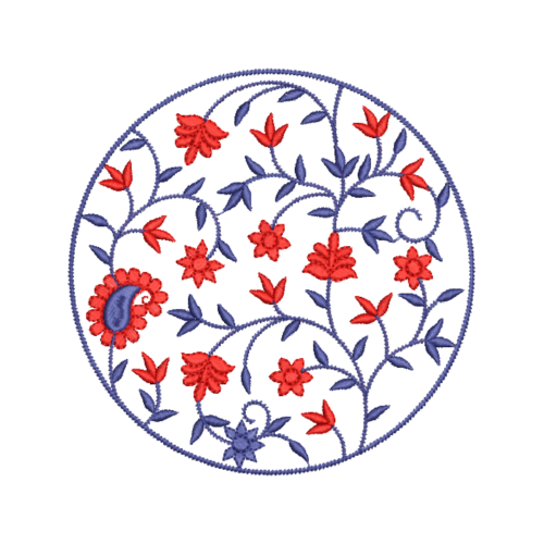 Round Flower Purse Embroidery Design_188