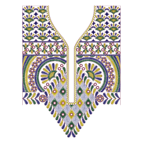 African Style Neck Embroidery Design_381