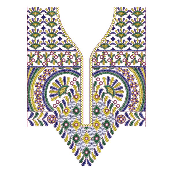 African Style Neck Embroidery Design_381