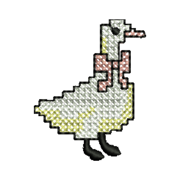Duck Cross Stitch Applique Design_393