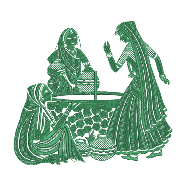 Traditional Lady Applique Design_402