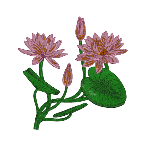 Latest Flower With Leaf Applqiue Design_404