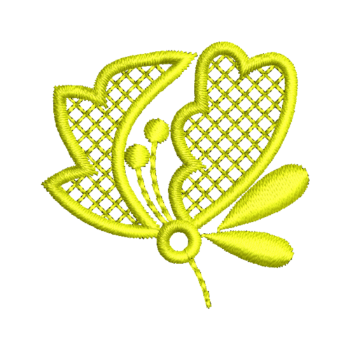 Yellow Flower Applique Embroidery Design_449