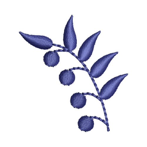 Blue Leaf Applique Embroidery Design_454