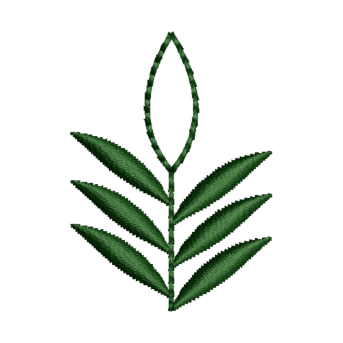 Green Leaf Applique Embroidery Design_458